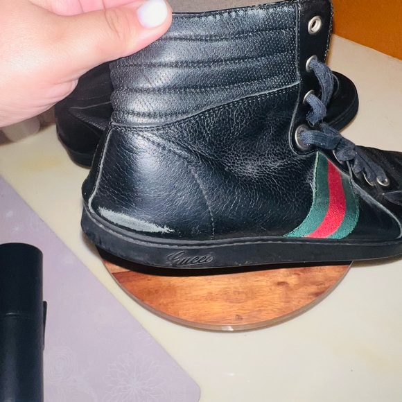 Vintage Men gucci coda high top sneakers in black leather - Picture 8 of 9